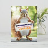 🎓Squirrel Banner Congrats Card  招待状 (スタンド正面)