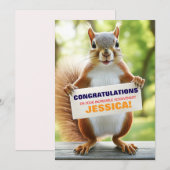 🎓Squirrel Banner Congrats Card  招待状 (正面/裏面)
