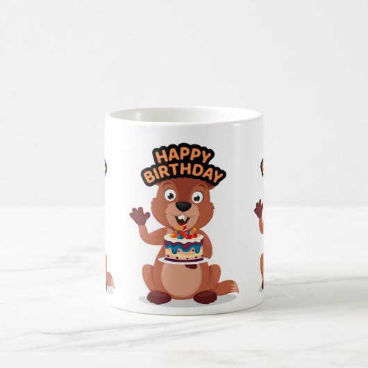 Squirrel birthday コーヒーマグカップ (中央)