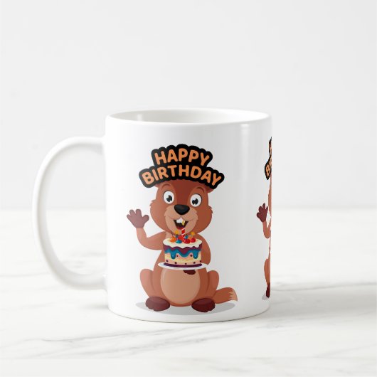 Squirrel birthday コーヒーマグカップ (左)