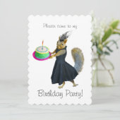 Squirrel Cake Birthday Party招待 招待状 (スタンド正面)