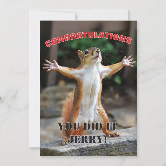 🎓Squirrel Celebration Custom Congrats Edition 招待状 (正面)