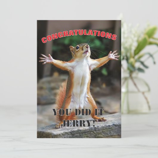 🎓Squirrel Celebration Custom Congrats Edition 招待状 (スタンド正面)