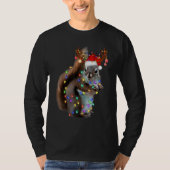 Squirrel Christmas Decorations Santa Hat Xmas Ligh Tシャツ (正面)