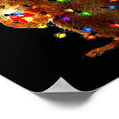 Squirrel Christmas Tree Lights Reindeer Santa Hat  ポスター (角)