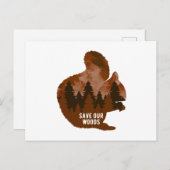Squirrel Climate Change Environmental Protection ポストカード (正面/裏面)