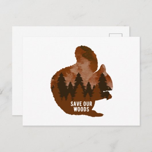 Squirrel Climate Change Environmental Protection ポストカード (正面/裏面)