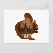 Squirrel Climate Change Environmental Protection ポストカード (正面)