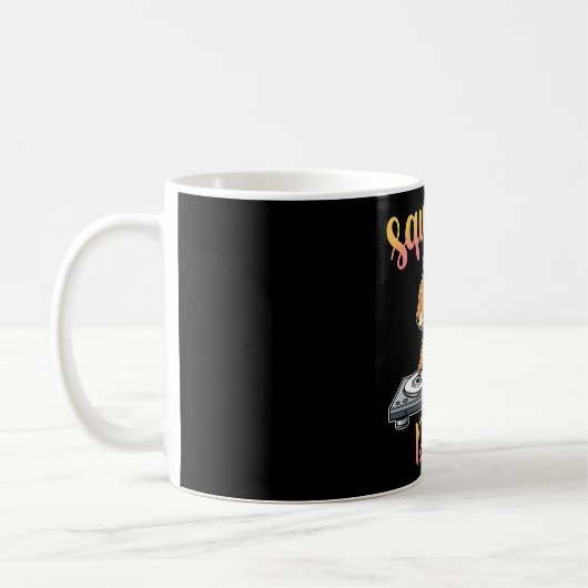 Squirrel DJ Party Vibes Funny Retro DJ Mug コーヒーマグカップ (左)