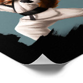 Squirrel Doing Karate Kick Black Belt Martial Arts ポスター (角)