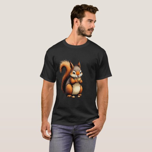 Squirrel eating nuts T-shirt Tシャツ (正面フル)
