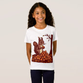 🐿️ Squirrel Fine Jersey T-Shirt Kids  Tシャツ (正面フル)