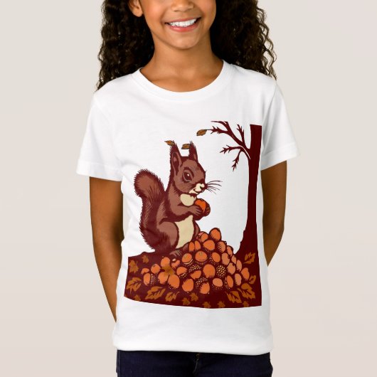 🐿️ Squirrel Fine Jersey T-Shirt Kids  Tシャツ (正面)