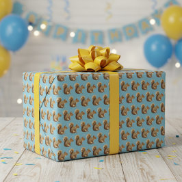 Squirrel Frenzyおもしろい、はっきりしたおよび予期しない –  ラッピングペーパーシート