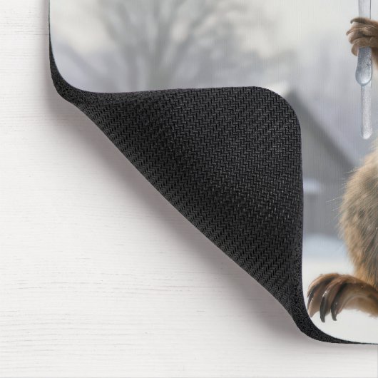 Squirrel Hanging From an Icicle マウスパッド (コーナー)