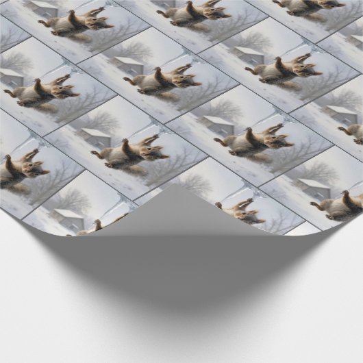 Squirrel Hanging From an Icicle ラッピングペーパー (角)