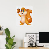 Squirrel Holding Acorn Poster ポスター (ホームオフィス)