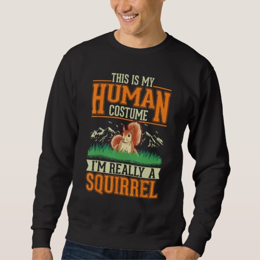 Squirrel Human Costume Halloween Squirrel スウェットシャツ (正面)