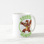 Squirrel Hunter Funny Shooting Hunting Zany Brainy コーヒーマグカップ (正面右)