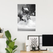 Squirrel in Bathtub Print, Funny Bathroom Wall Art ポスター (ホームオフィス)