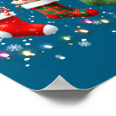 Squirrel In Christmas Socks Lights Squirrel Xmas  ポスター (角)