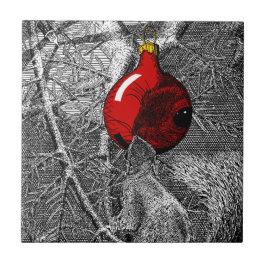 Squirrel in Christmas Tree タイル