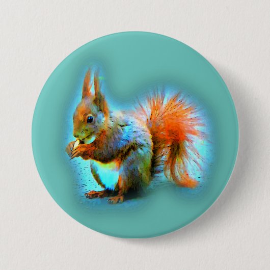 Squirrel in modern style 缶バッジ (正面)
