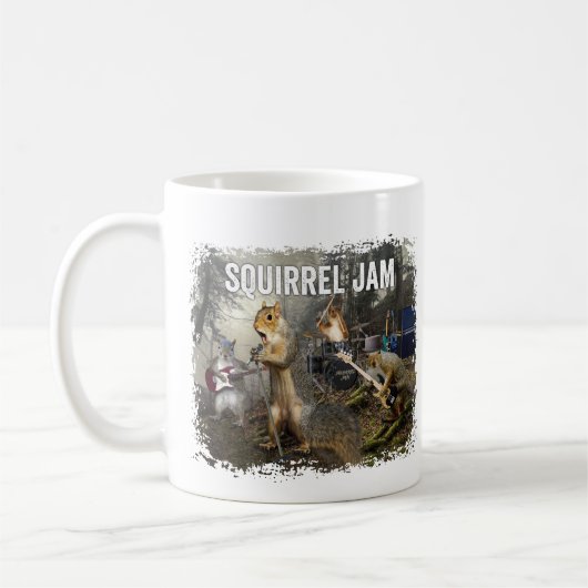 Squirrel Jam – ロックおもしろいバンド コーヒーマグカップ (左)