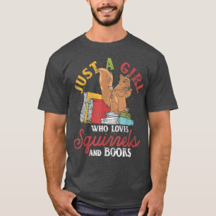 Squirrel Librarian Girls Forest Animal Book Lover  Tシャツ