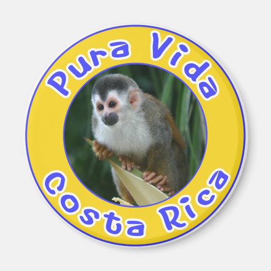 Squirrel Monkey、Pura Vida、コスタリカ マグネット (正面)
