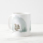 Squirrel Mug Cute Watercolor Winter Christmas Gift コーヒーマグカップ (正面左)