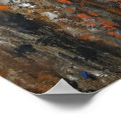 Squirrel on Pine Tree – Realistic Oil Painting ポスター (角)