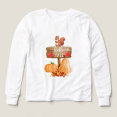 Squirrel on sign with pumpkins and leaves (デザイン正面)