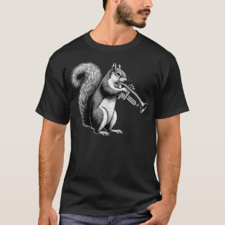 Squirrel Playing Trumpet Trumpeter Instrument Musi Tシャツ