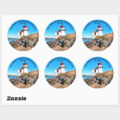 Squirrel Point Light house, Maine Round Stickers ラウンドシール (シート)