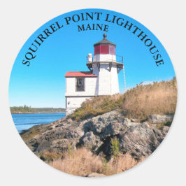 Squirrel Point Light house, Maine Round Stickers ラウンドシール