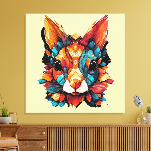 Squirrel Popart キャンバスプリント (インサイチュ (リビング))