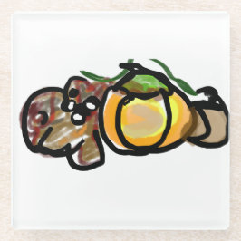 Squirrel pumpkins  ガラスコースター