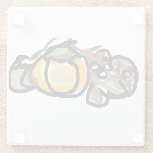 Squirrel pumpkins  ガラスコースター (裏面)