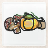 Squirrel pumpkins  ガラスコースター (正面)