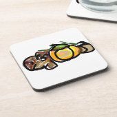 Squirrel pumpkins  コースター (左側)