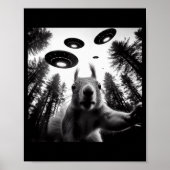 Squirrel Selfie With Alien Ufo Funny For Men Women ポスター (正面)