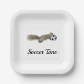 Squirrel Soccer Paper Plates ペーパープレート (正面)