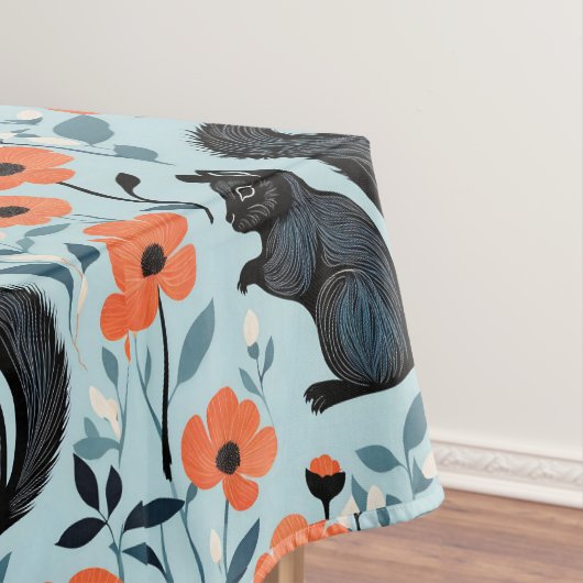 Squirrel Spring Flowers Art  テーブルクロス (インサイチュ)