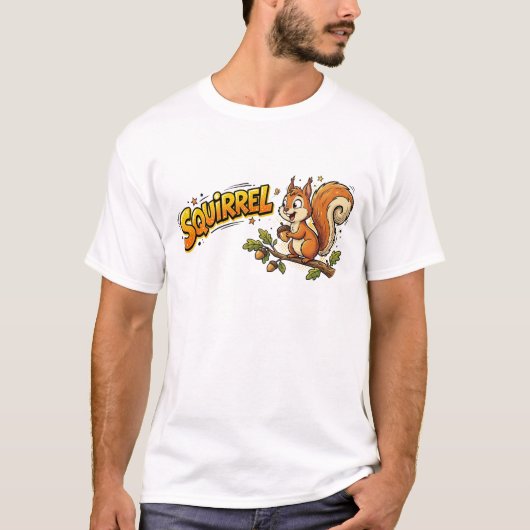 Squirrel T-Shirt Funny ADHD Distraction Comic Art Tシャツ (正面)
