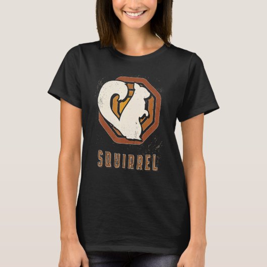 Squirrel Vintage Retro Classic Animal Love Tシャツ (正面)