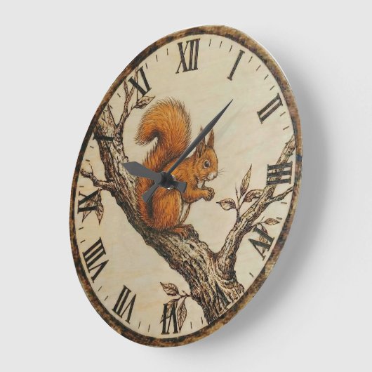  Squirrel Wall Clock ラージ壁時計 (傾斜)