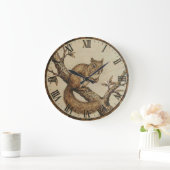 Squirrel Wall Clock - Cozy Woodland Charm ラージ壁時計 (ホーム)