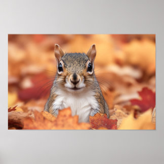 Squirrel Wild Animal Loving Portrait  ポスター