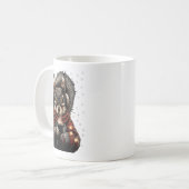 Squirrel With Gles Christmas Lights Funny Coffee W コーヒーマグカップ (正面左)